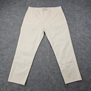 Frank & Eileen Pants Womens 10 White Wicklow Cotton Minimal Staple Preppy